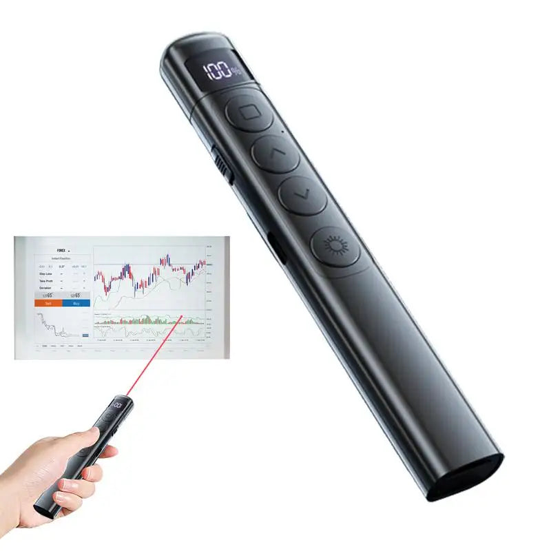 Clicker With Red Pointer 100 Days Standby Wireless Presentation Clicker Ergonomic Class Tool Presentations Supplies