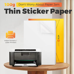 HTVRONT 100 Sheets 8.5x11in Matte Glossy Printable Vinyl Sticker Paper Waterproof Copy Paper For Inkjet Printer Dries Quickly