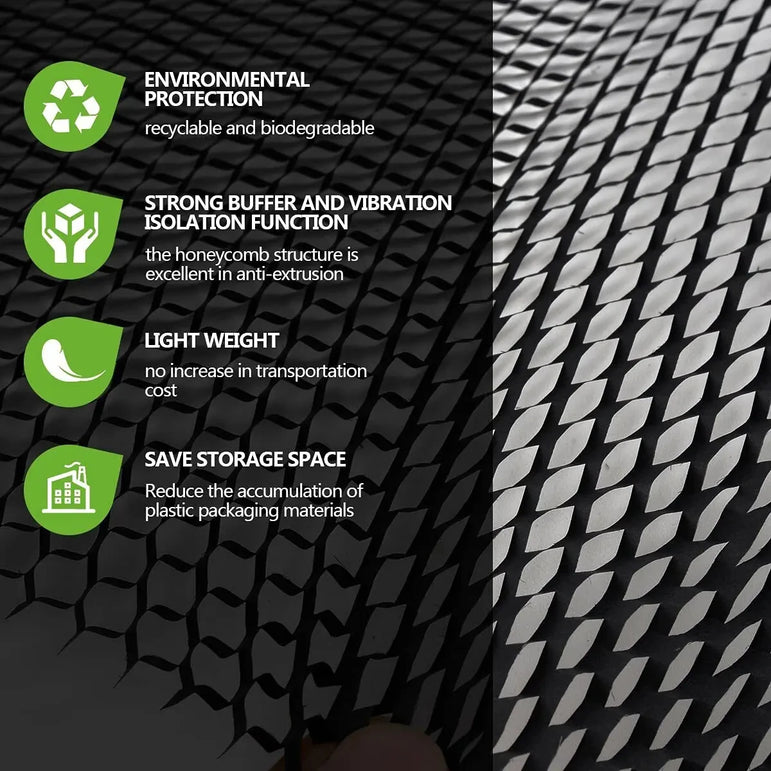Black Honeycomb Paper 30cm Recyclable Buffer Kraft Paper Honeycomb Buffer Wrapping Paper Transportation Gift Packaging Art