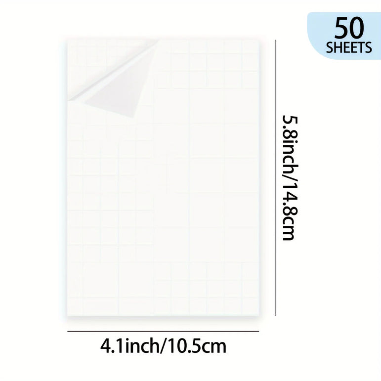 50 Sheets A6 Size Matte Finish Clear Cold Laminating Film Waterproof Self-Adhesive Document & Photo Protection Sheets