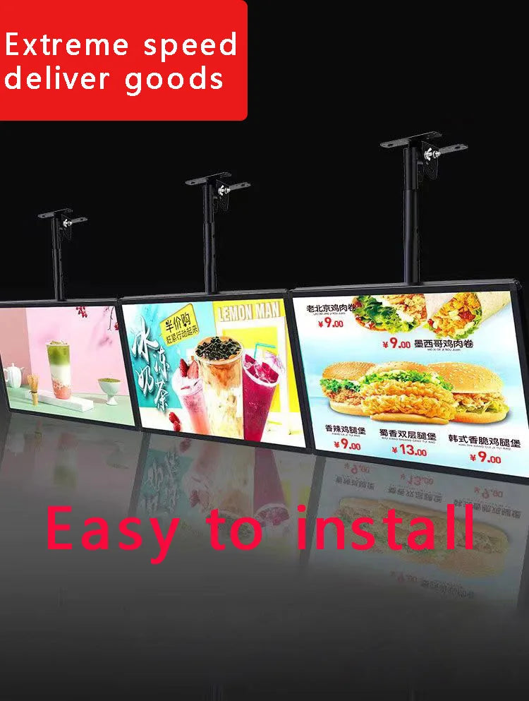 4K ultra clear ultra-thin advertising board LED lightbox, LED menu board, LED advertising poster display screen