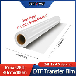 Heyme DTF Film Roll 33cm/40cm/60cm*100m PET Transfer Film Printing For Digital Inkjet For Direct Transfer Film Printing