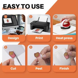 HTVRONT 20 Pcs Sublimation Paper White Waterproof Thermal Transfer Papers For Inkjet Printer DIY T Shirt Clothes Bag Cup Ceramic
