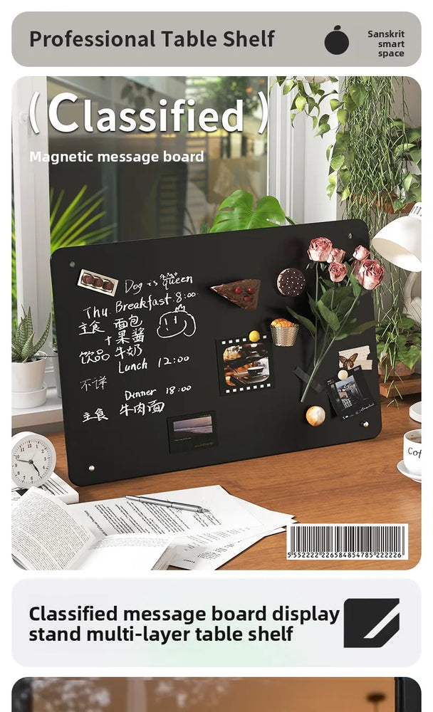 Desktop magnetic large-sized whiteboard, handwritten ironwork sign, coffee shop, standing blackboard billboard