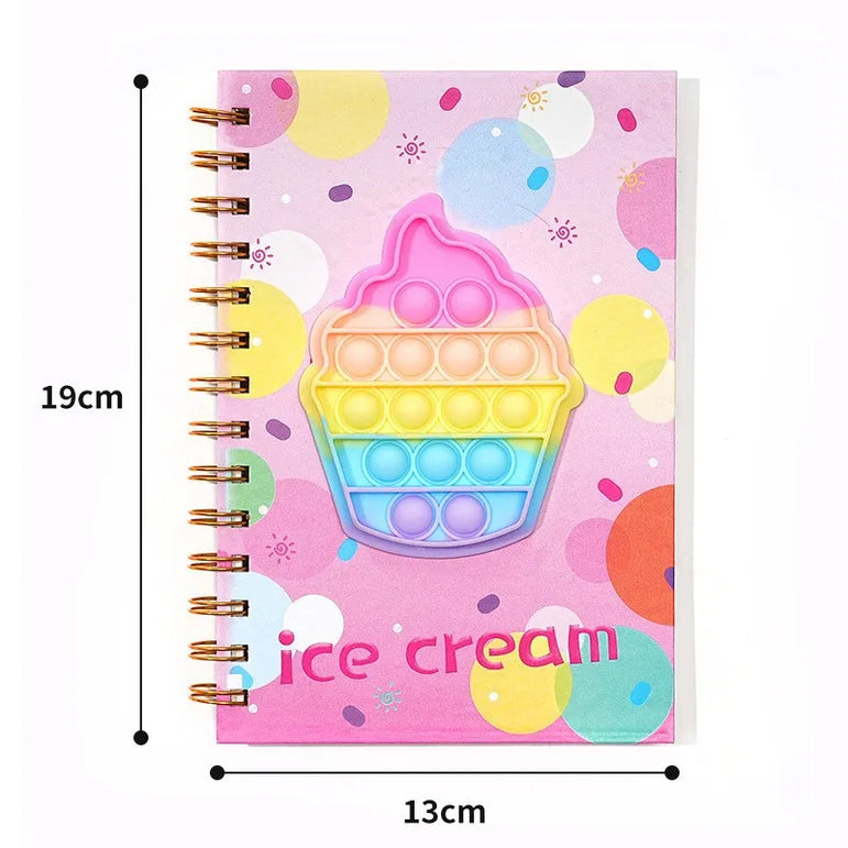 1pc Cartoon Unicorn Notebook Student Children's Silicone Decompression Bubble Coil Notebook Stationery Supplies Gifts 2025 New
