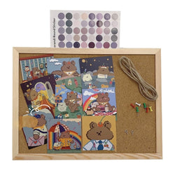 Cork Wood Wall Hanging Message Bulletin Board Frame Notice Note Memo Board for Home Office Shop School Photo Background