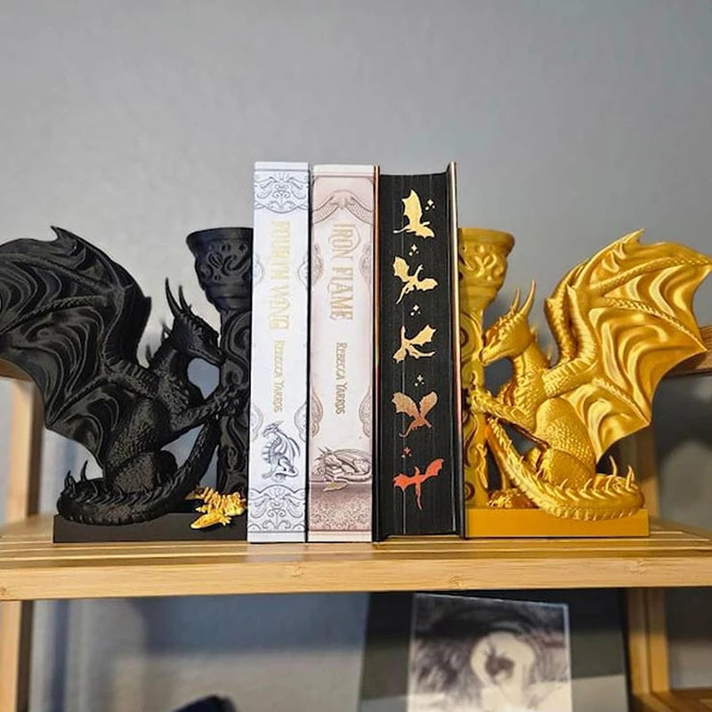 Whimsical Dragon Bookends Dragon Book End 3D Printed Animal Dragon Book Stopper A Must-Have For Fantasy Lovers Bookshelf Decor