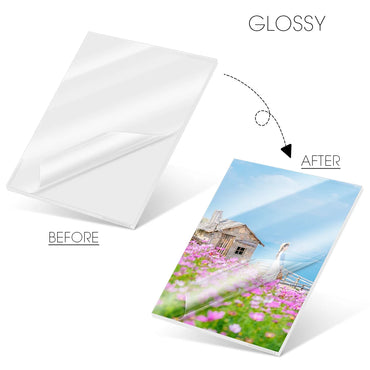 10 Sheets Cold Laminating Film Glossy Transparent Label Sticker Self Adheisve Lamination Film Waterproof Overlay Photo Picture
