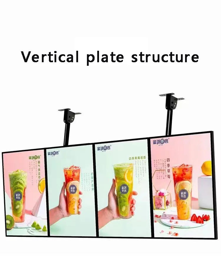 Ultra thin advertising board lightbox wall mounted milk tea shop ordering menu customization price list LED hanging