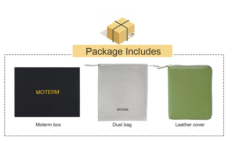 Moterm Genuine Pebbled Grain Leather A5 Zip Cover with Top Pocket Cowhide Planner Zipper Notebook Organizer Agenda Journal Diary