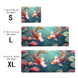 Carp pattern large mouse pad high-definition printing desk pad anti slip rubber base game accessories - e-sports office home