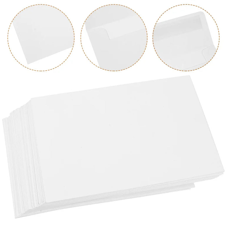 50Pcs Invitation Card Blank Brown Paper Envelope Paper Set Retro Style Suitable For Christmas Valentine's Day And Other Festival