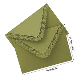 10x Lace Paper Envelopes Gift Small Invitation Envelopes for Thanksgiving Greeting Cards Party Invitations