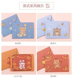 Bear Rabbit Blessing Thank Envelope Ins Cartoon Decoration Letter Paper 9 Styles Beautiful Cartoon Greeting Card New Year Gift