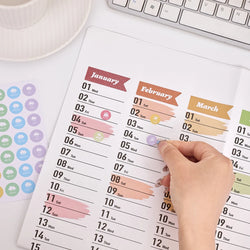 1 pc 2025 Colorful Large Size Paper Wall Calendar With Stickers And Tapes 365 Days Calendar Of The Year Planner Memo Schedules
