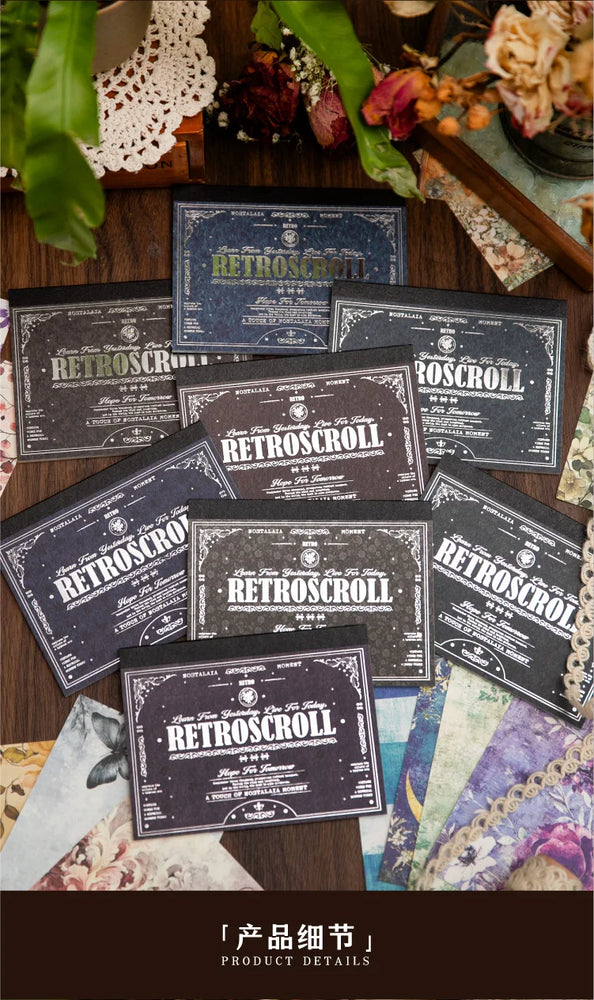 20pcs/lot Memo Pads Material Paper Renaissance Illustrated Scrolls Junk Journal diary Scrapbooking  Background Decoration Paper