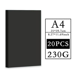 A4 180G200G300G 20/50PCS Black Cardboard Paper Handmade Card Paper DIY PackageThick Watercolor Painting Origami Crafts Pack