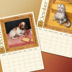 Calendar 2025 Calendar Weird Renaissance Dogs 2025 Retrowall Calendar Medieval Anti-Tear Dogs Wall Calendar