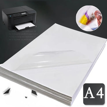 A4 10/50PCS 5MIC 100% Transparent Self-adhesive Paper  Vinyl Sticker Paper For Laser Printing Waterproof Scratchproof  Tear-off.