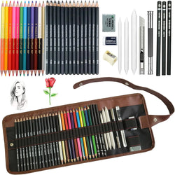 Drawing Pencils, 26/30/38pcs Sketching Pencils with Graphite ,Charcoal Pencils and Blending Stumps ,Gift for Beginners