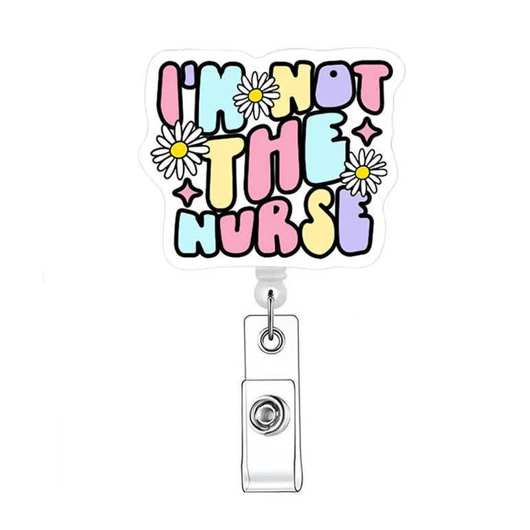 Newest Glitter Acrylic Medical Appliances Hospital Badge Reel Retractable ID Badge Holder With Ordinary Clip Name Holder