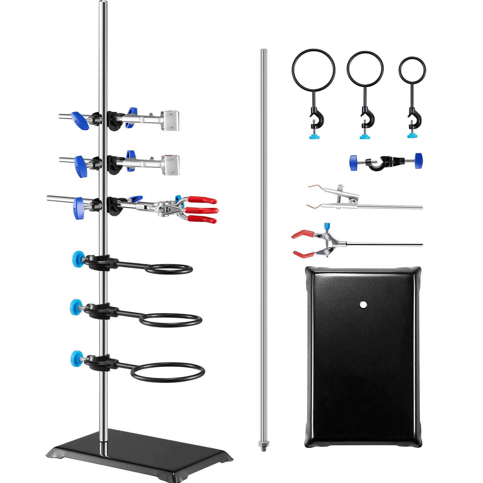 SucceBuy Lab Stand Support Laboratory Retort Support Stand Set Steel Lab Stand 23.6