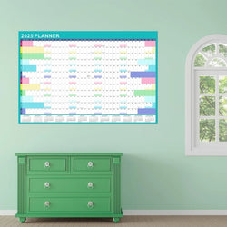 2025 Wall Calendar Yearly Planner with Marker and Adhesive Stickers for Home