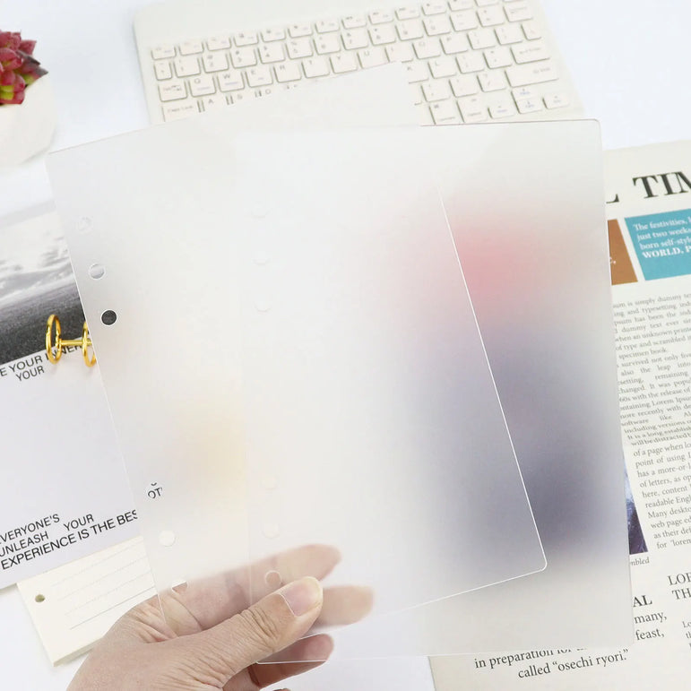 A7 Frosting Thick line Acrylic Loose Leaf Binder Cover DIY Account Book Journal Planner Office Stationery Supplies