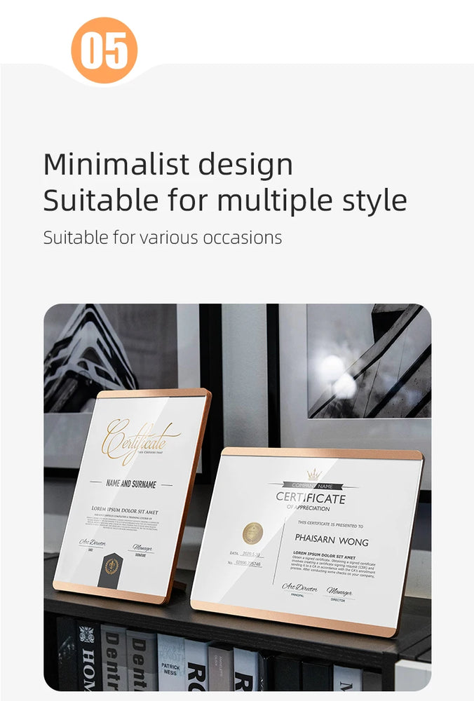A4 21x29.7cm Honor Certificate Acrylic Sign Holder Display Stand Tabletop Menu Paper Holder Product Name Price Card Poster Frame