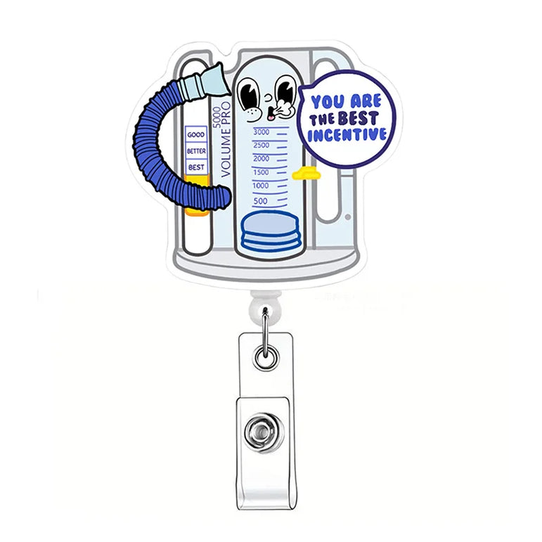 Newest Glitter Acrylic Medical Appliances Hospital Badge Reel Retractable ID Badge Holder With Ordinary Clip Name Holder