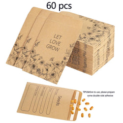 60/120 Pcs Seed Envelopes Bulk 2.36 x 3.15 Inch Seed Packets Envelopes Self Adhesive Small Paper Coin Envelopes Resealable Seed