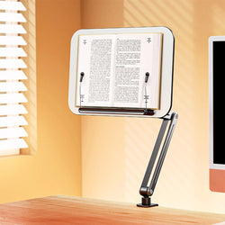 Desk Clamp Book Stand for Reading Adjustable Book Holder Recipe Book Holder for Laptop Tablet Recipe Textbook