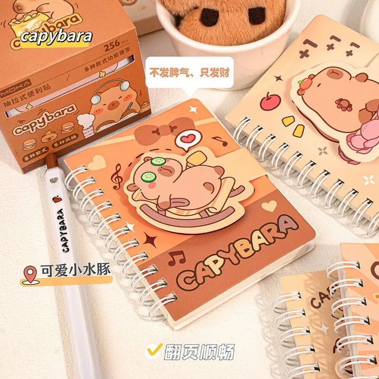 A7 Cartoon Capybara Coil Notebook Kawaii Learning Coil Book Cute Study Pocket Notepad Small Notebook School Stationery 
﻿ 
﻿
