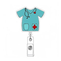 Newest Glitter Acrylic Medical Appliances Hospital Badge Reel Retractable ID Badge Holder With Ordinary Clip Name Holder
