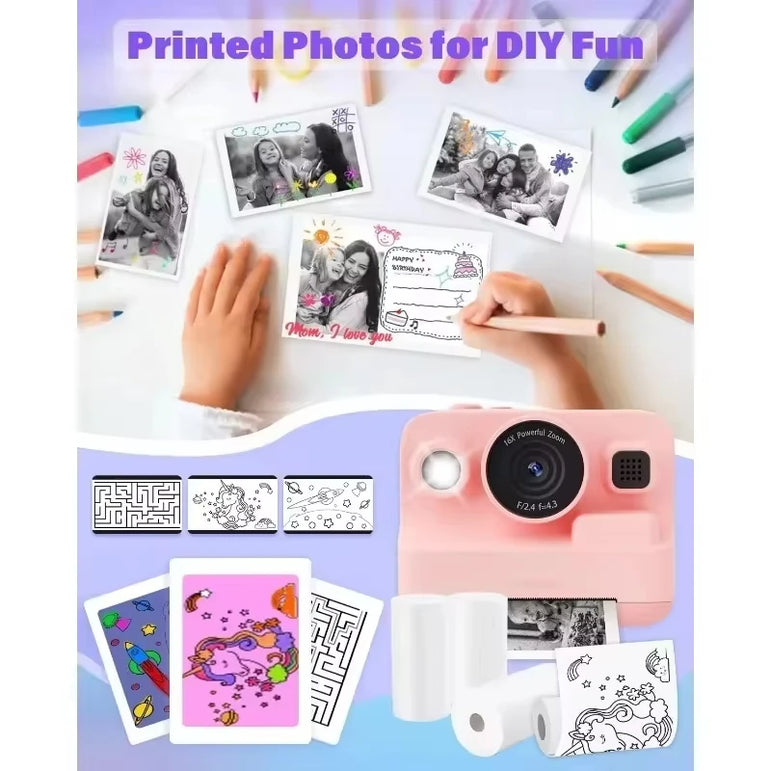 Self-Adhesive Instant Camera Print Refill Paper- Photo Printer Thermal Paper Rolls Instant Print Camera Refill Paper,57x30mm
