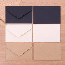 20Pcs 22x11cm Blank Mini Paper Window Envelopes  Classical White Black Kraft Wedding Invitation Gift