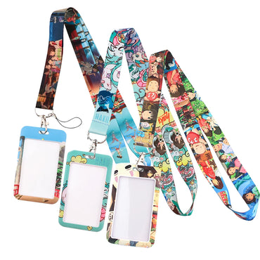 YL188 New Anime Icons Office Lanyard ID Card Badge Holder Pendant Keychain Pass Gym Mobile Kids Key Rings Accessories Gifts