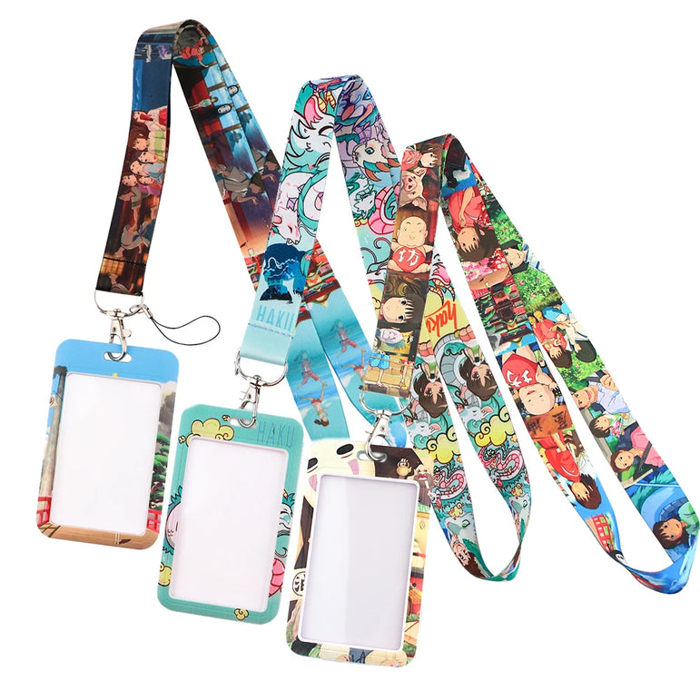 YL188 New Anime Icons Office Lanyard ID Card Badge Holder Pendant Keychain Pass Gym Mobile Kids Key Rings Accessories Gifts