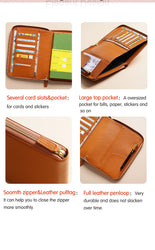 Moterm Genuine Pebbled Grain Leather A5 Zip Cover with Top Pocket Cowhide Planner Zipper Notebook Organizer Agenda Journal Diary