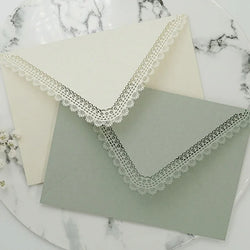 10x Lace Paper Envelopes Gift Small Invitation Envelopes for Thanksgiving Greeting Cards Party Invitations
