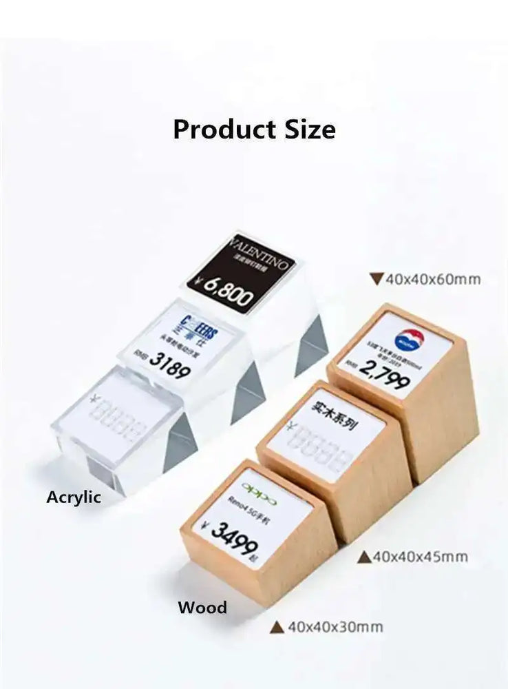 Sign Holder Price Name Card Tag Label Counter Top Number Price Tag Price Display Stand Case