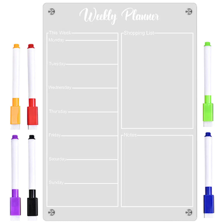 Magnetic Planner Acrylic Whiteboard For Calendar Desk Schedule Kitchen Supplies Refrigerator Message Board Dry Erase Board With