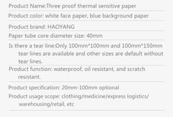80X50 Adhesive Thermal Label Sticker Paper Waterproof Supermarket Price Blank Label Direct Print Office Print Supplies