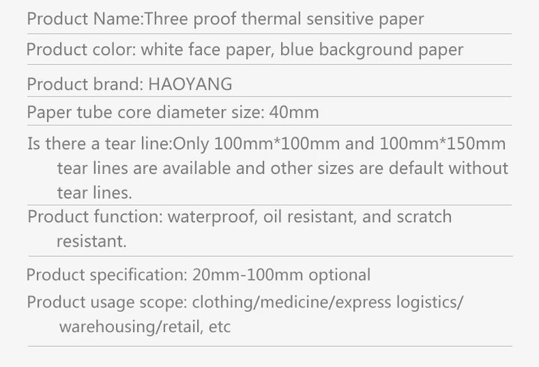80X50 Adhesive Thermal Label Sticker Paper Waterproof Supermarket Price Blank Label Direct Print Office Print Supplies