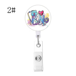 1pc Fashion Cute Rhinestones Retractable Nurse Badge Reel Clip Badge Holder Students Doctor ID Card Holder Keychain Gift