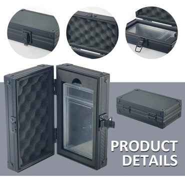 Carbon Fiber Pattern Trading Card Storage Case with Removable Dividers for PSA/BGS/CGC Graded Sports Slab Holder Box Organizer