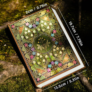 256-Page Vintage Floral Journal - Gold Foil Hardcover Diary with Bookmark, Butterfly Colored Pages, Luxury Travel Notebook&Gift