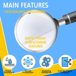 50 Sheets A6 Size Matte Finish Clear Cold Laminating Film Waterproof Self-Adhesive Document & Photo Protection Sheets