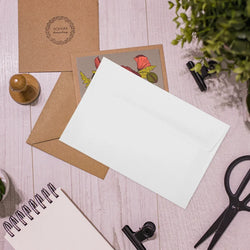 50Pcs Invitation Card Blank Brown Paper Envelope Paper Set Retro Style Suitable For Christmas Valentine's Day And Other Festival