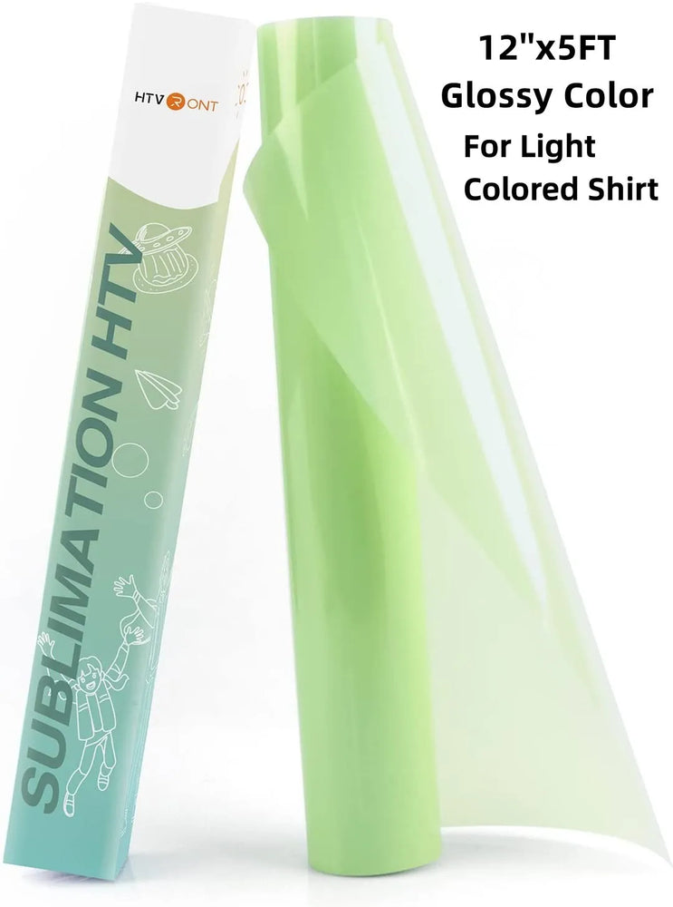 HTVRONT 12"X5FT Sublimation HTV Vinyl for Dark/Light Colored Shirts Dye Sub Heat Transfer Vinyl for Sublimation Cotton Fabric